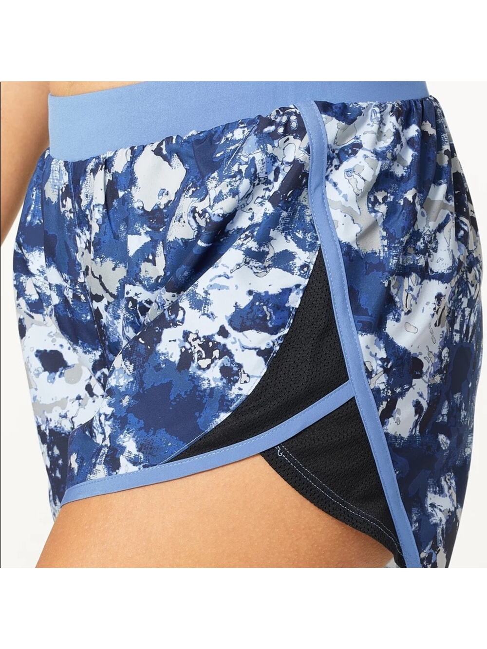 NEW Under Armour Shorts Fly By Blue/Purple Print Running Lined Size Medium